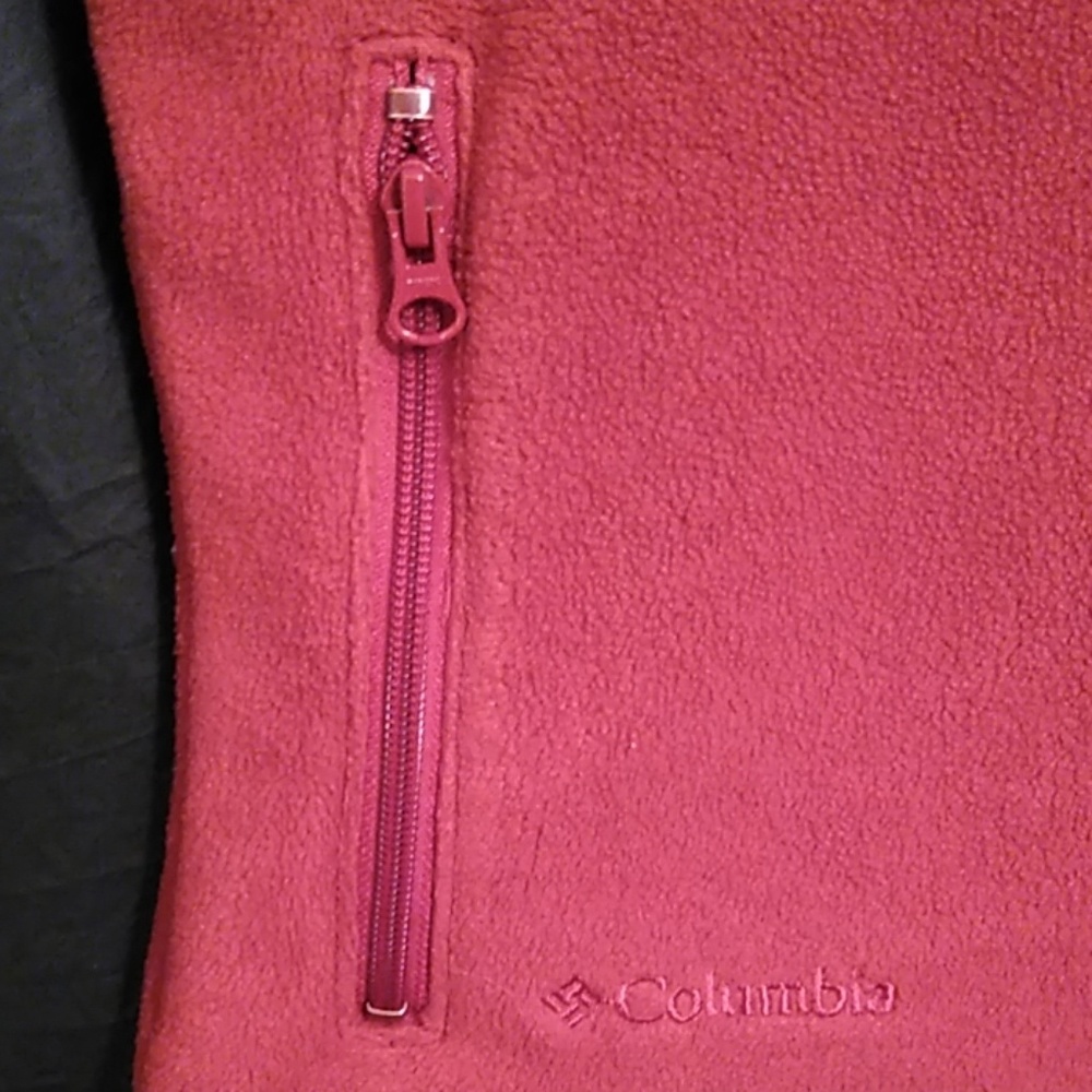 Columbia red fleece zip up  sweater vest S - Picture 4 of 7